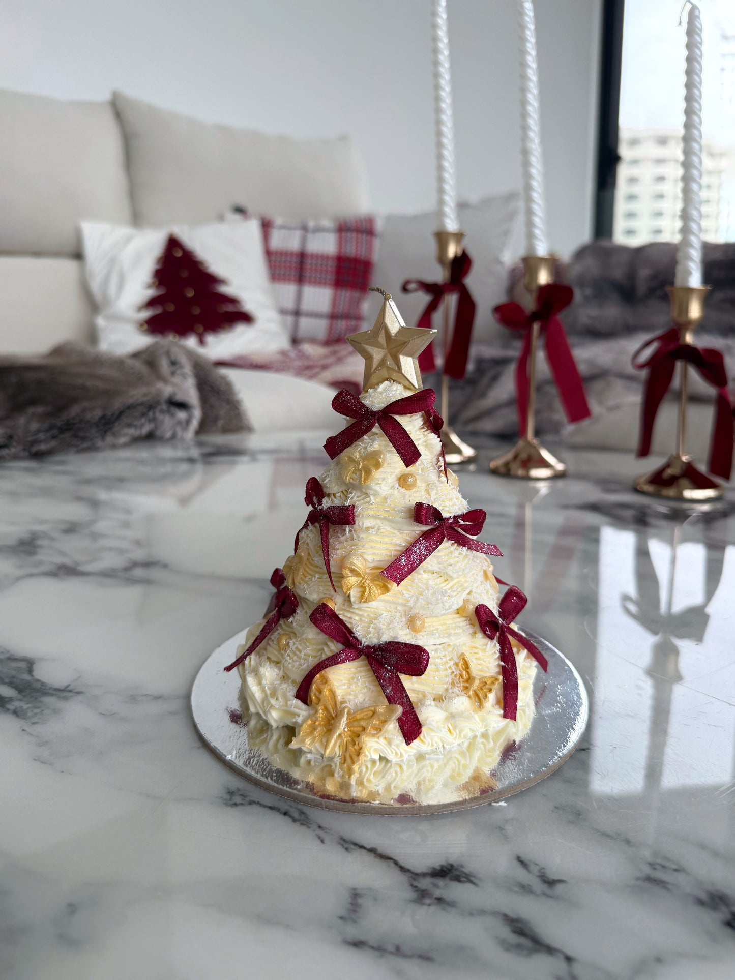 Coco Snowflake Tree Cake (No-Fat Cream Cheese)