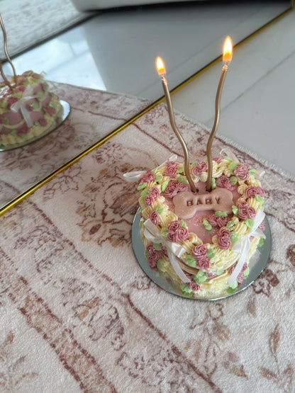 Mini Heart Rosette Cake (No-Fat Cream Cheese)