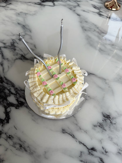 Rose Lattice Cake (No-Fat Cream Cheese Frosting)