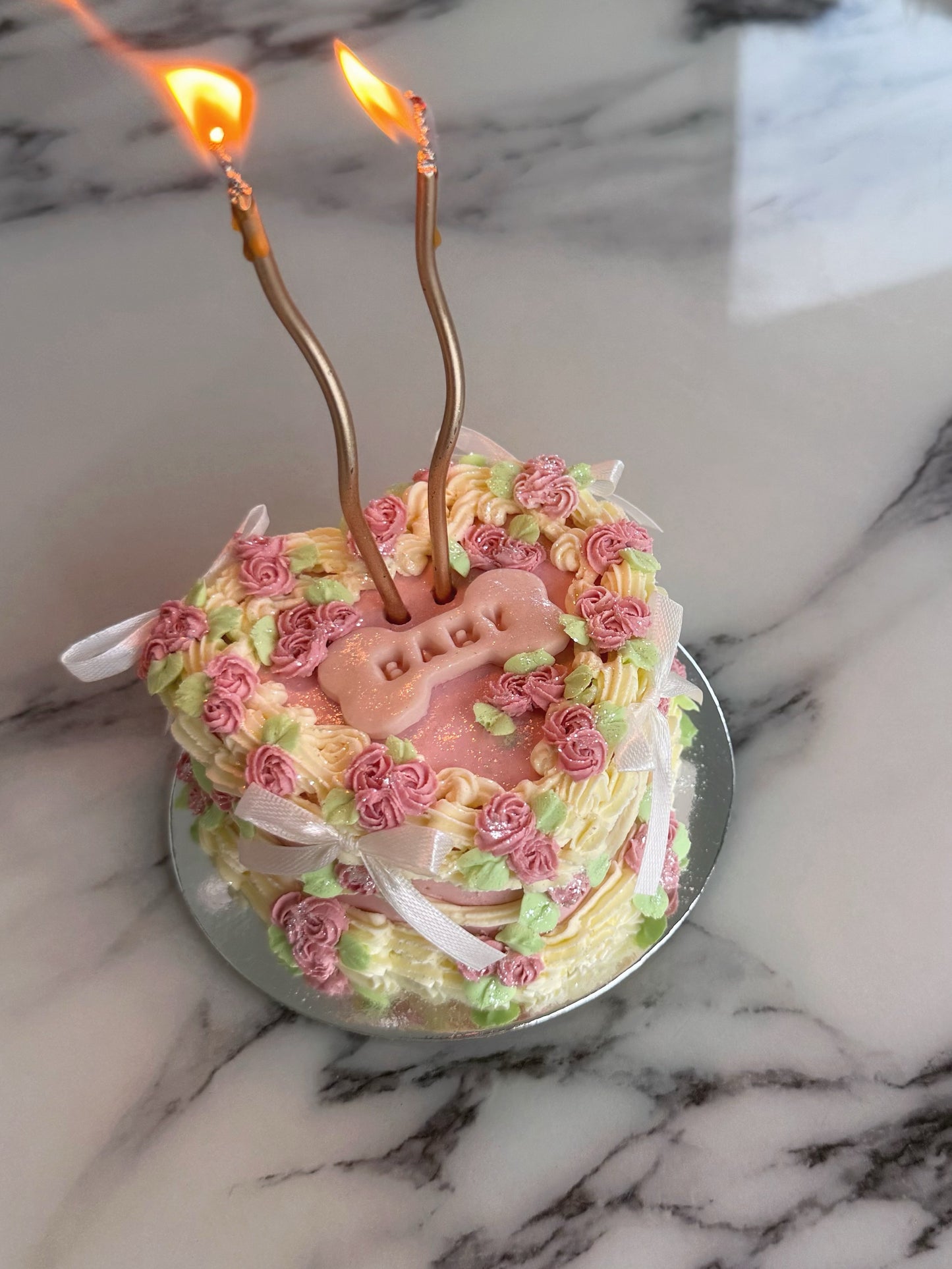 Mini Heart Rosette Cake (No-Fat Cream Cheese)