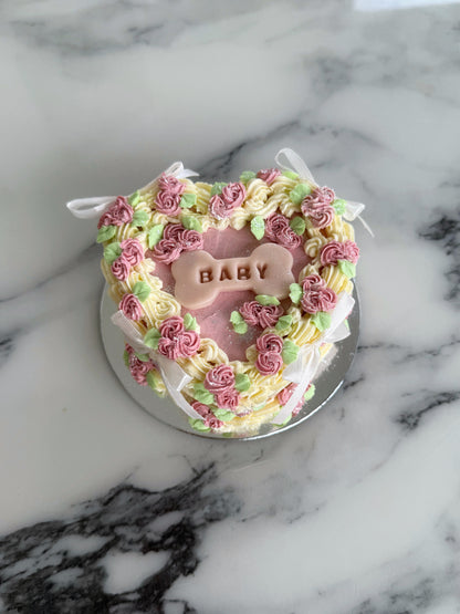 Mini Heart Rosette Cake (No-Fat Cream Cheese)