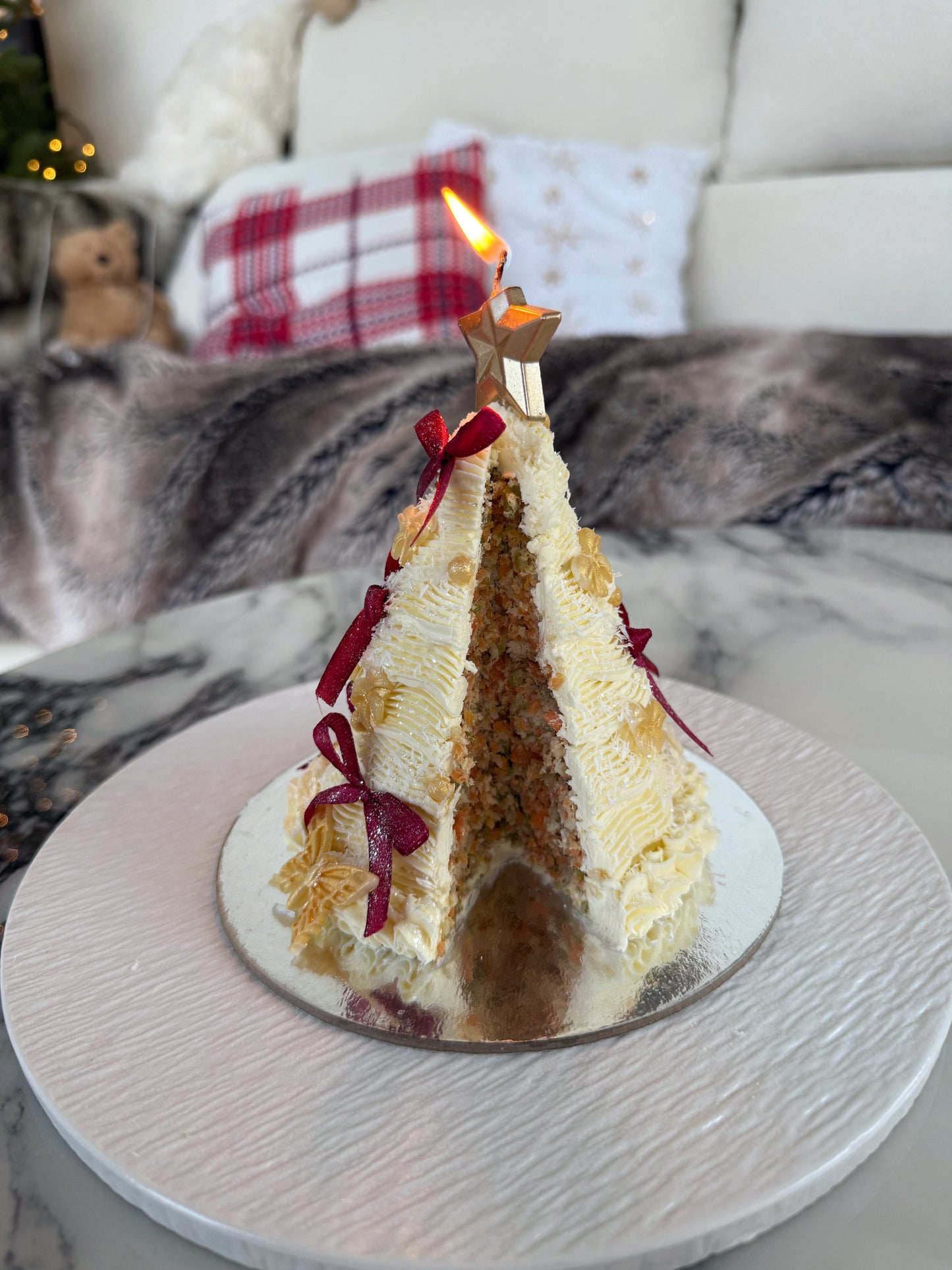 Coco Snowflake Tree Cake (No-Fat Cream Cheese)