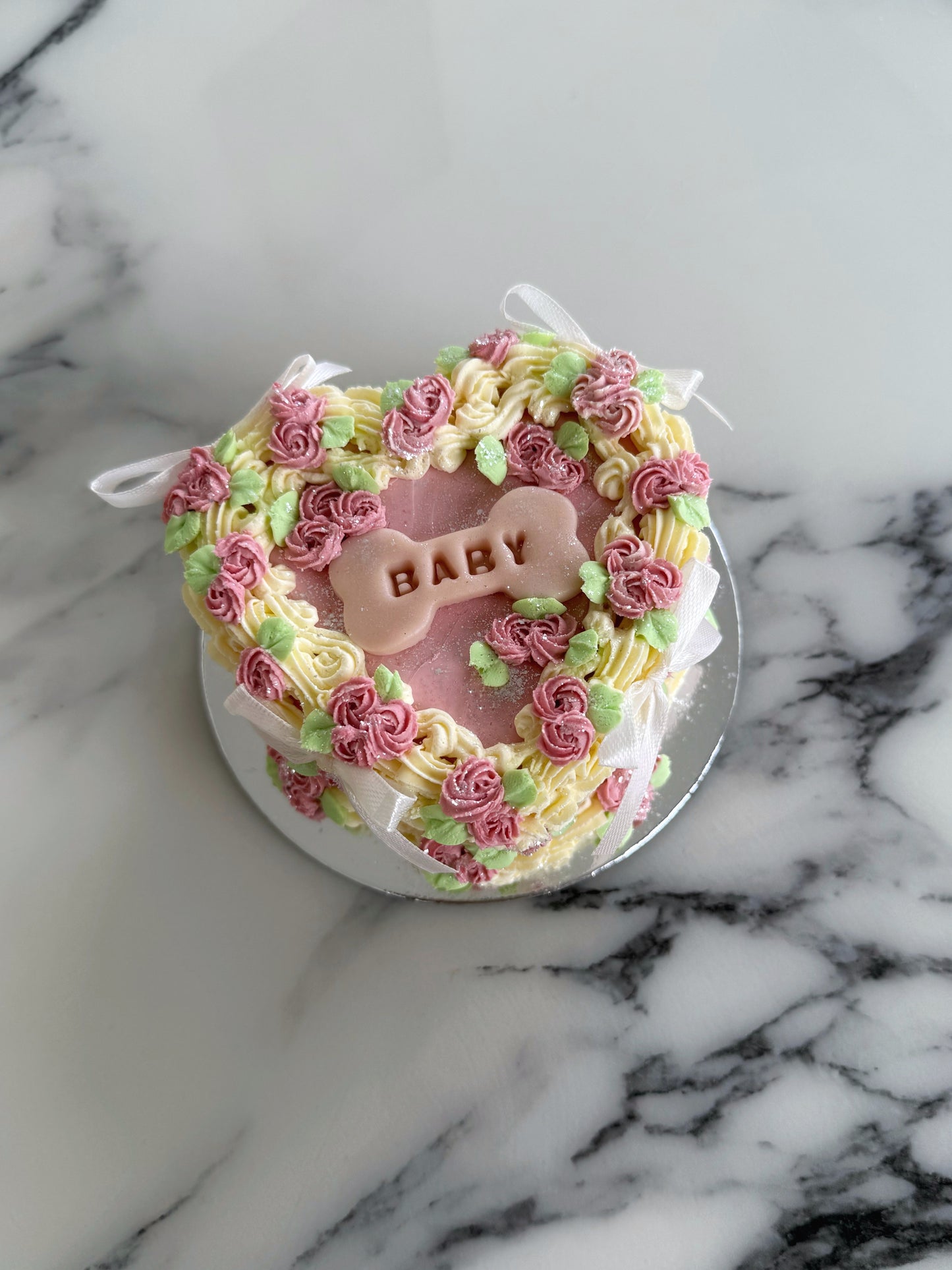 Mini Heart Rosette Cake (No-Fat Cream Cheese)