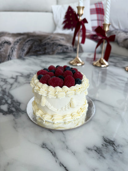 Berries Cake (No-Fat Cream Cheese Frosting)