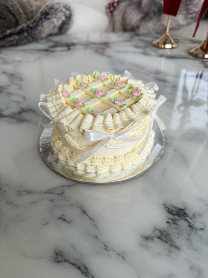 Rose Lattice Cake (No-Fat Cream Cheese Frosting)