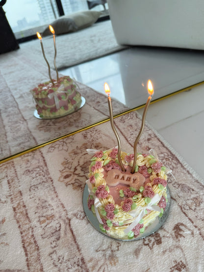 Mini Heart Rosette Cake (No-Fat Cream Cheese)