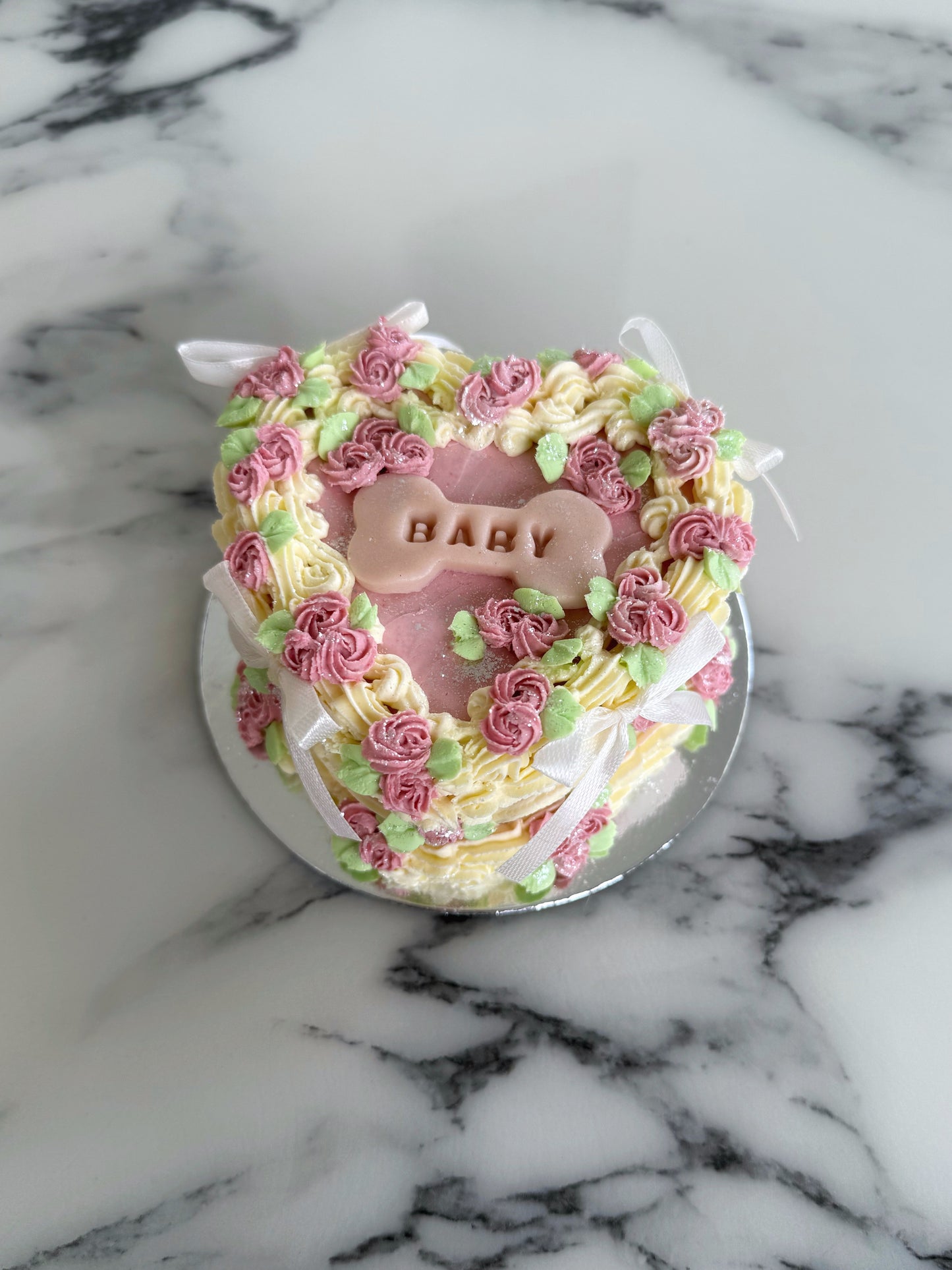 Mini Heart Rosette Cake (No-Fat Cream Cheese)