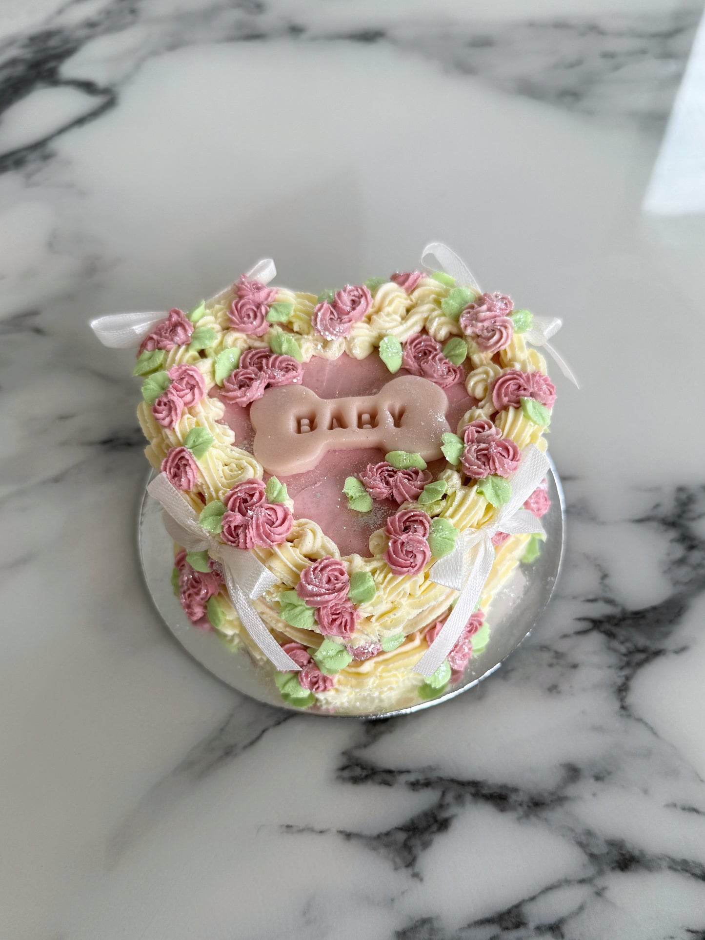 Mini Heart Rosette Cake (No-Fat Cream Cheese)