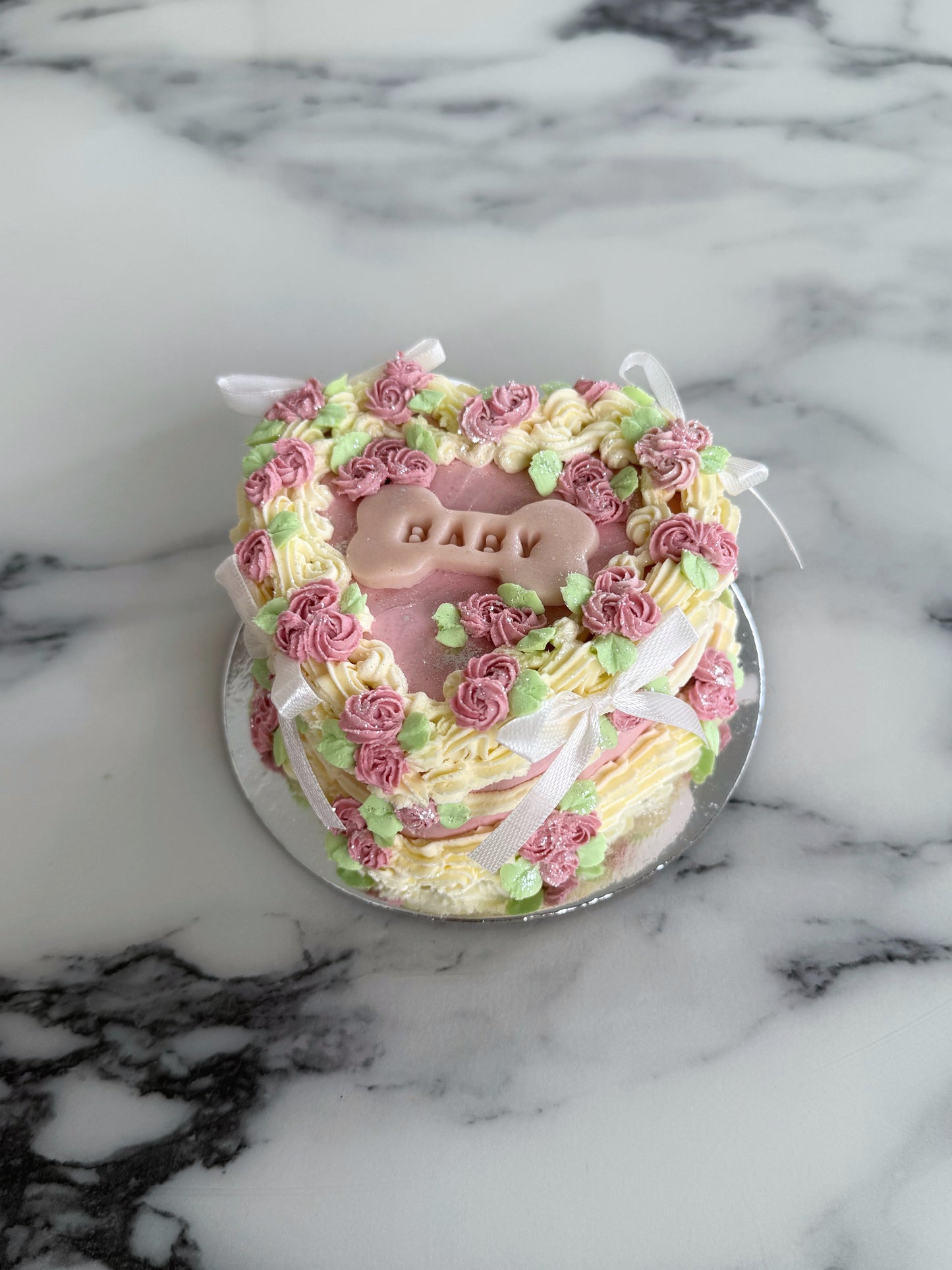 Mini Heart Rosette Cake (No-Fat Cream Cheese)