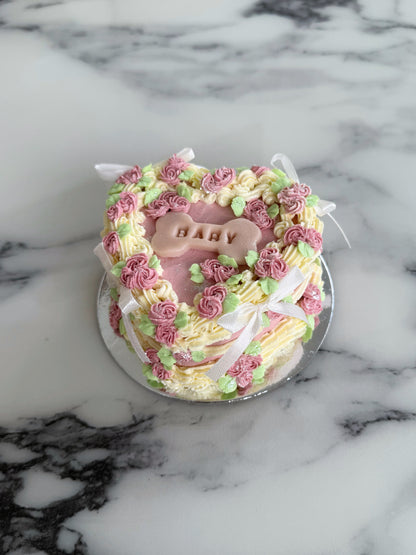 Mini Heart Rosette Cake (No-Fat Cream Cheese)