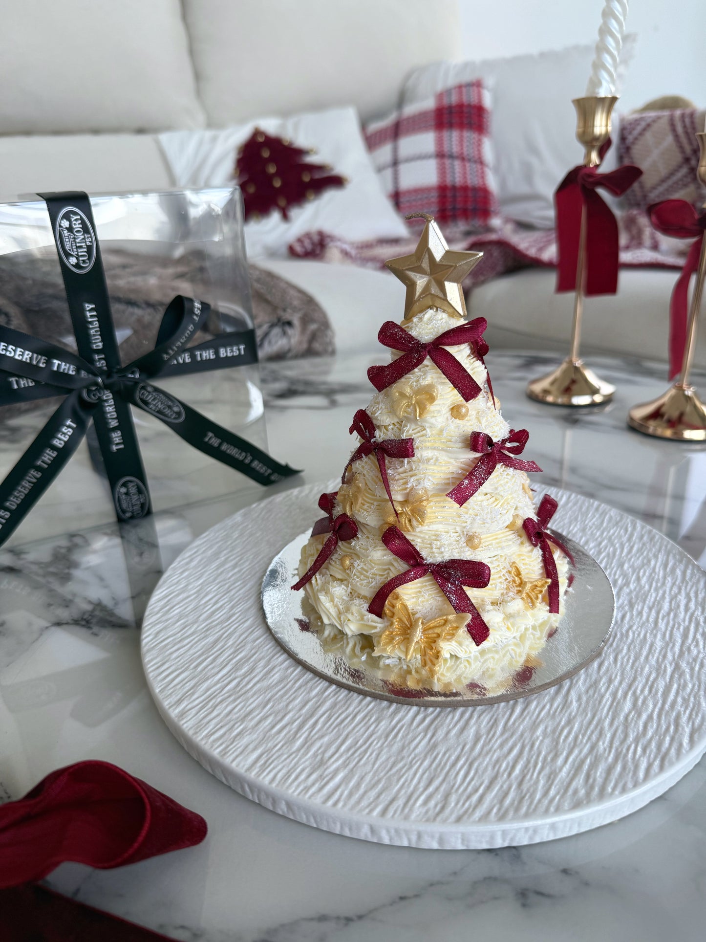 Coco Snowflake Tree Cake (No-Fat Cream Cheese)