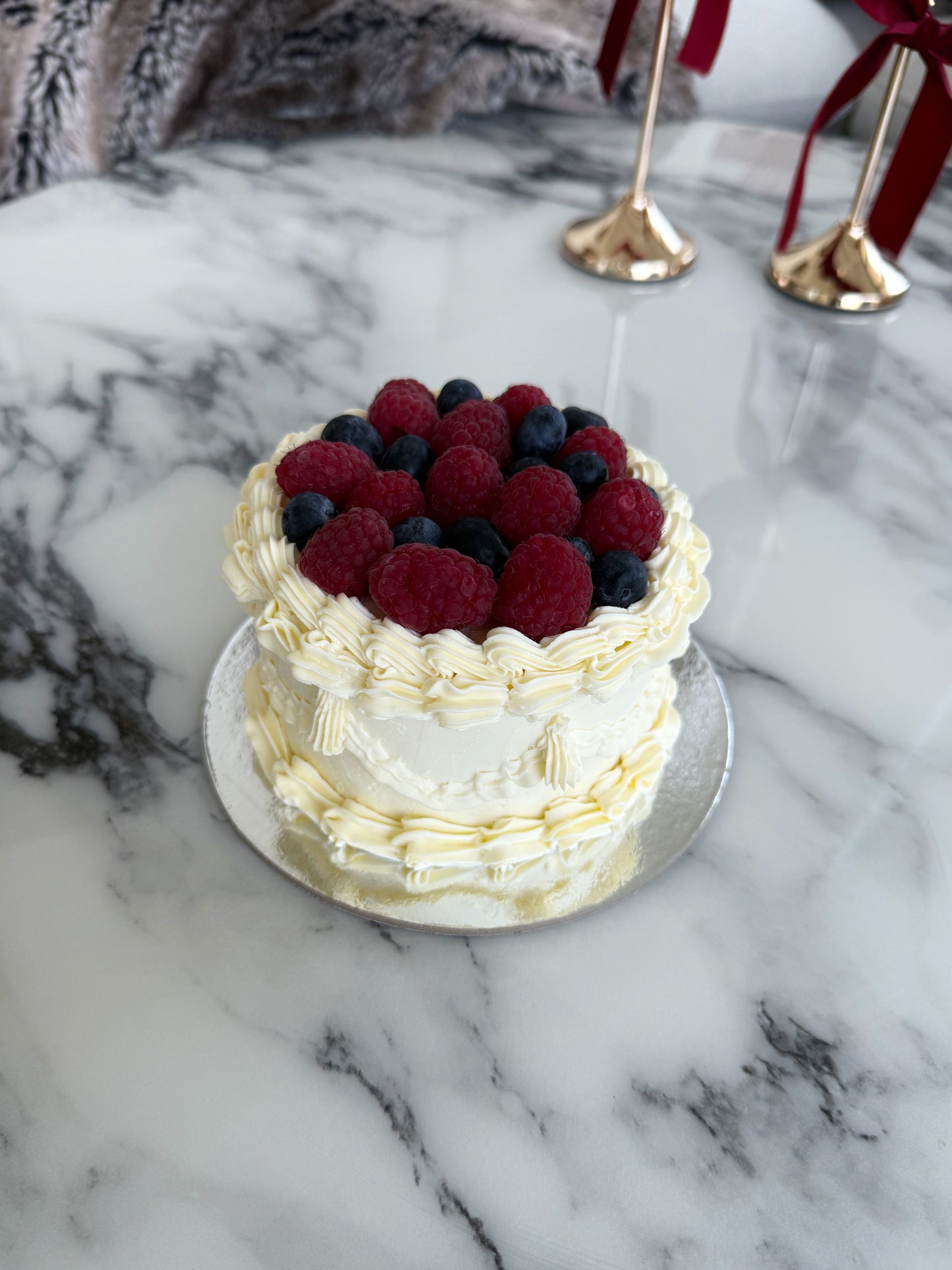 Berries Cake (No-Fat Cream Cheese Frosting)