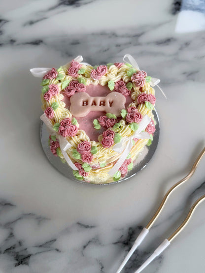 Mini Heart Rosette Cake (No-Fat Cream Cheese)