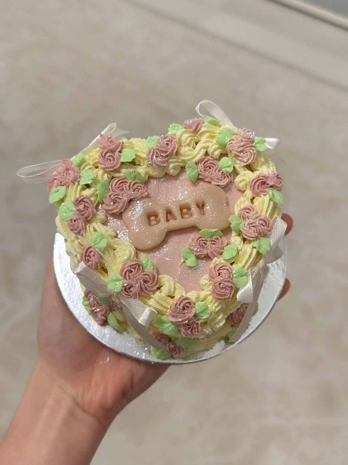 Mini Heart Rosette Cake (No-Fat Cream Cheese)